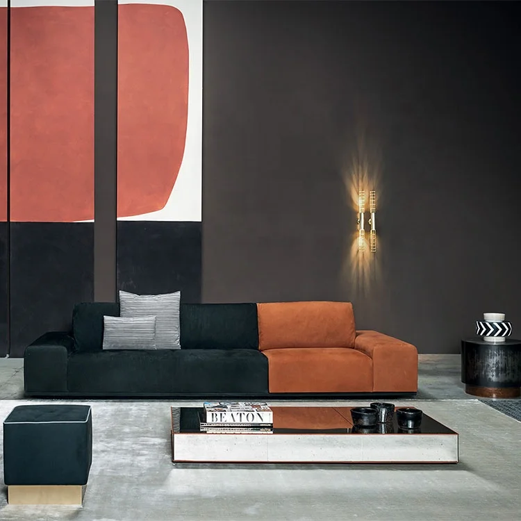 Light luxury color matching combination sofa set high-end living room furniture sofa sample design corner sofa set