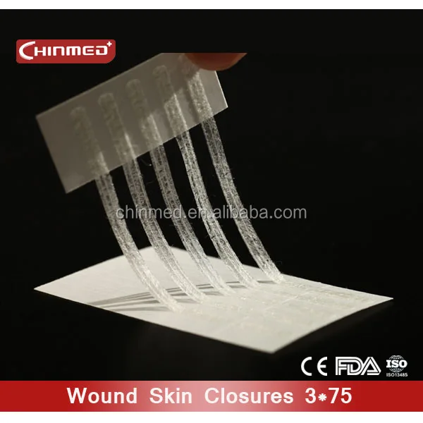 Wound skin closure surgical in medical adhesive