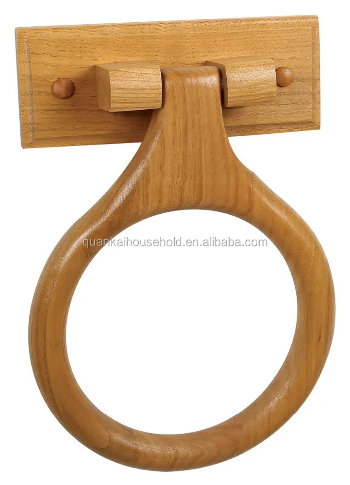 
Bamboo Wood Wall Mount Towel Ring 