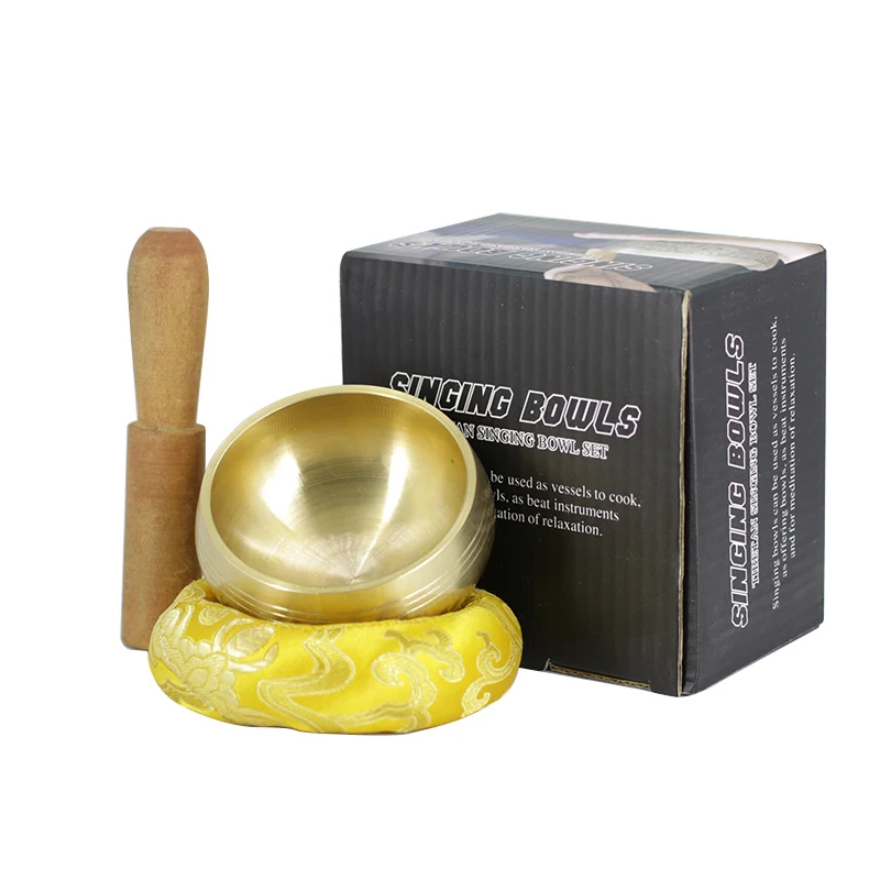 For Yoga Meditation and sound cure The Small Gloden Tibetan Singing bowl