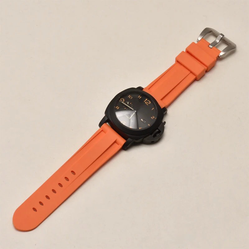 
Custom Waterproof Rubber Watch Band Strap for PAM 22mm 24mm 26mm 