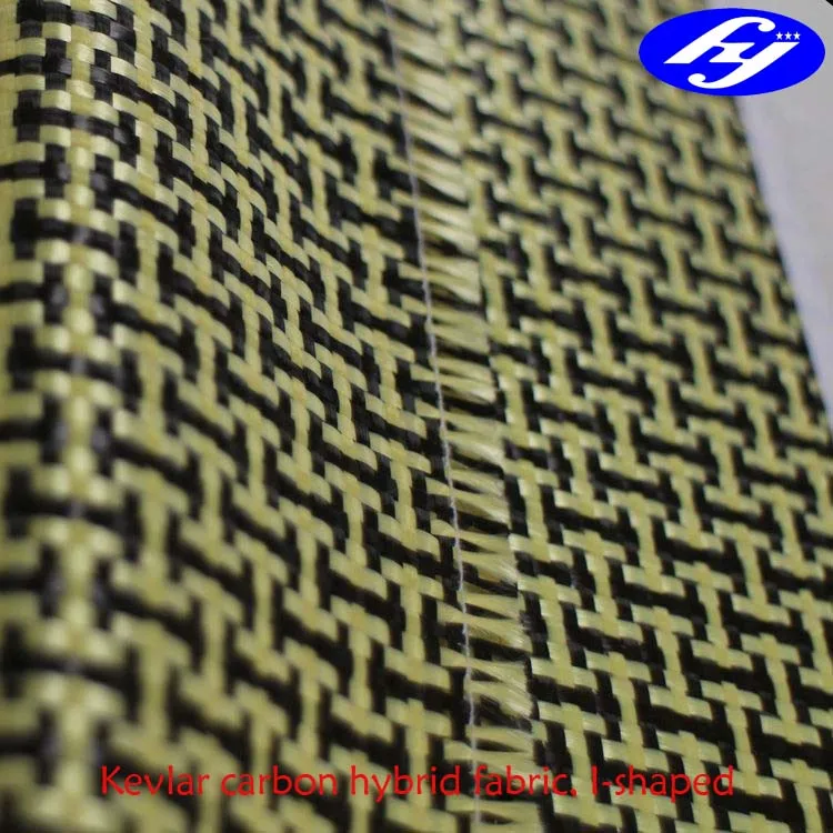 200g/m2 I-shaped Kevlar aramid carbon hybrid fabric/cloth/rolling