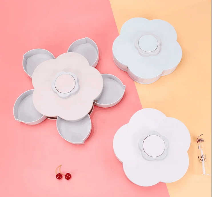 Rotatable Gourmet Nut and Dried Fruit Gift Tray.