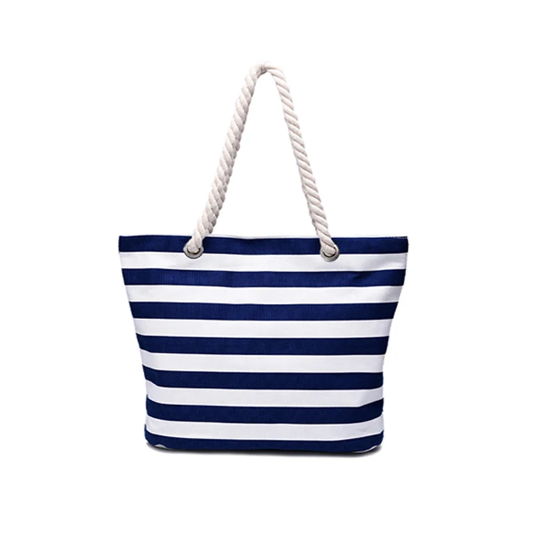 Logo Design Promotional Price wholesale canvas beach canvas rope handle tote bags