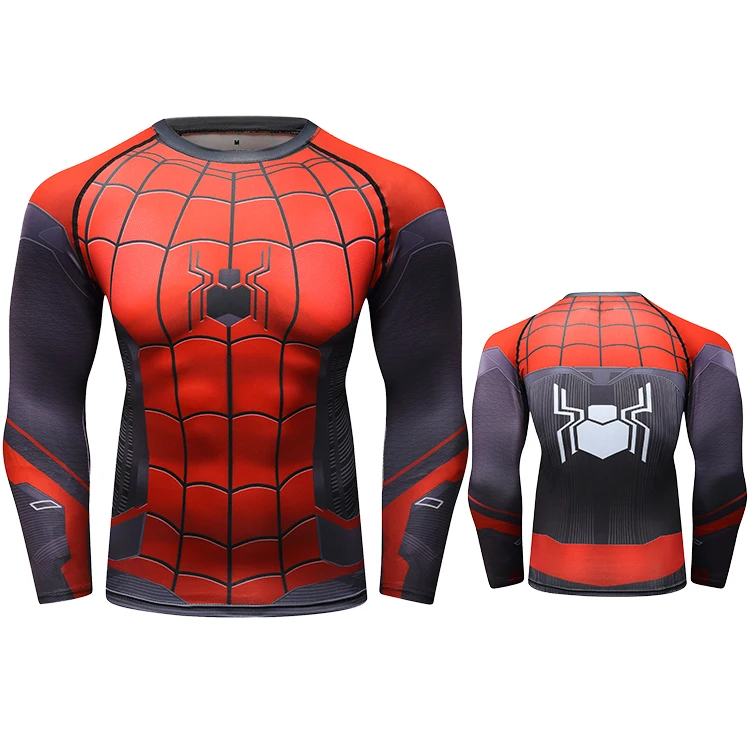 Newest Marvel Superhero Clothing Mens 3d Printed Shirt Spiderman Long Sleeve T-Shirt