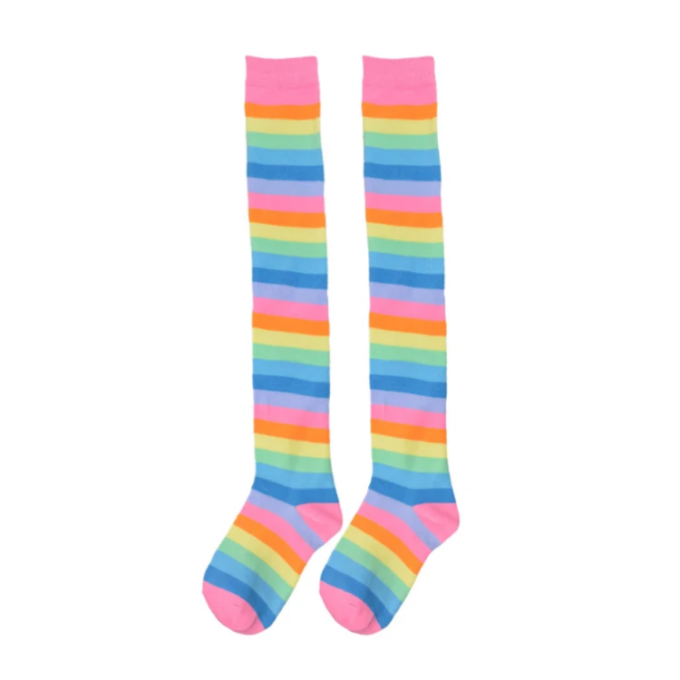 Изготовленные На Заказ Высокие Носки радуги и рождественские носки чулки