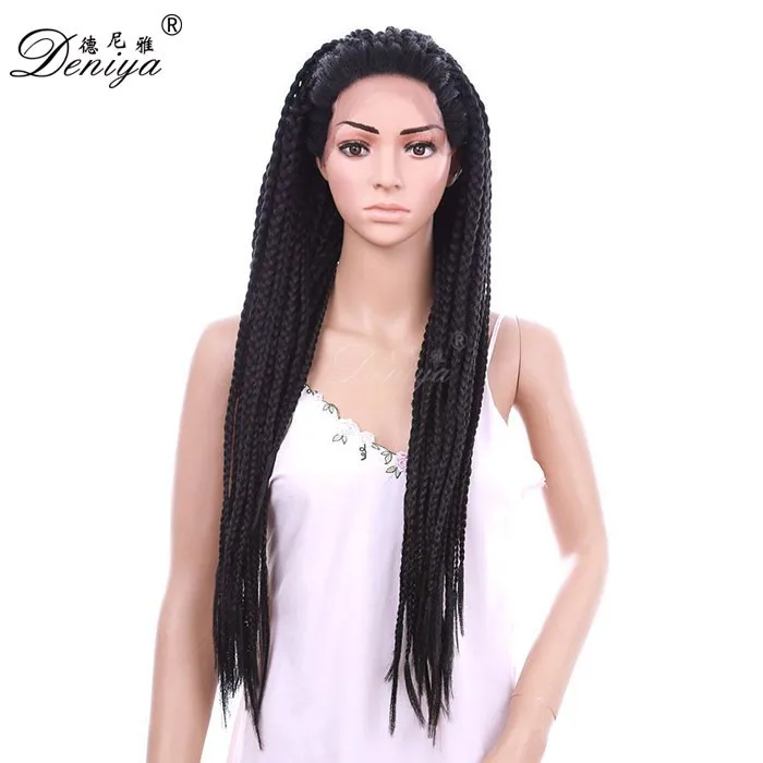 African fully hand braided lace front wig kinky twist braided lace wig