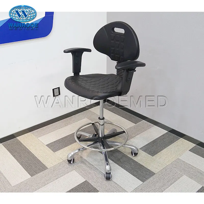 Hospital Doctor Rotation Stool Chair with Footrest and Armrest