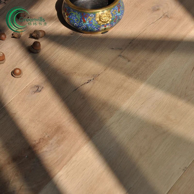 
Greenvills engineered wood floor tiles brushed natural look light grey color big plank floating floor 