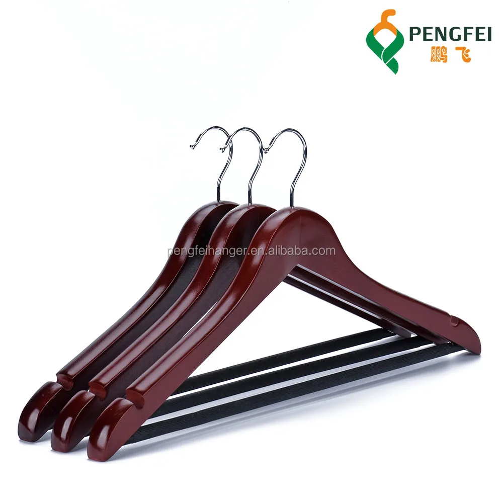 Wholesale Manufacturer Thicken Clothes Hanger Wooden T Shirt Cloth Hangers For Boutiques