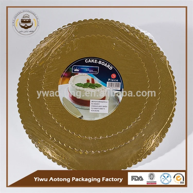China Wholesale Round Shape Gold And Silver Cake Base