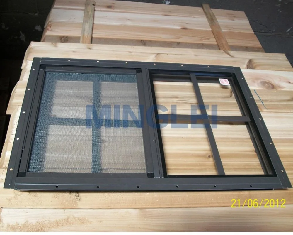 Aluminum vertical sliding shed windows