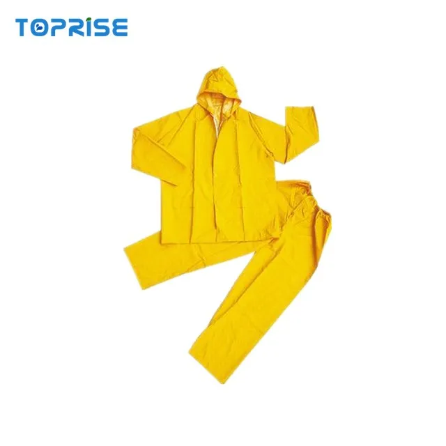 Best Sales Premium durable quality heavy duty PVC yellow rain suit waterproof jacket and pant for workers