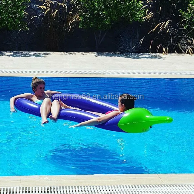 Factory directly Sale Top Quality 270 cm Inflatable eggplant pool float
