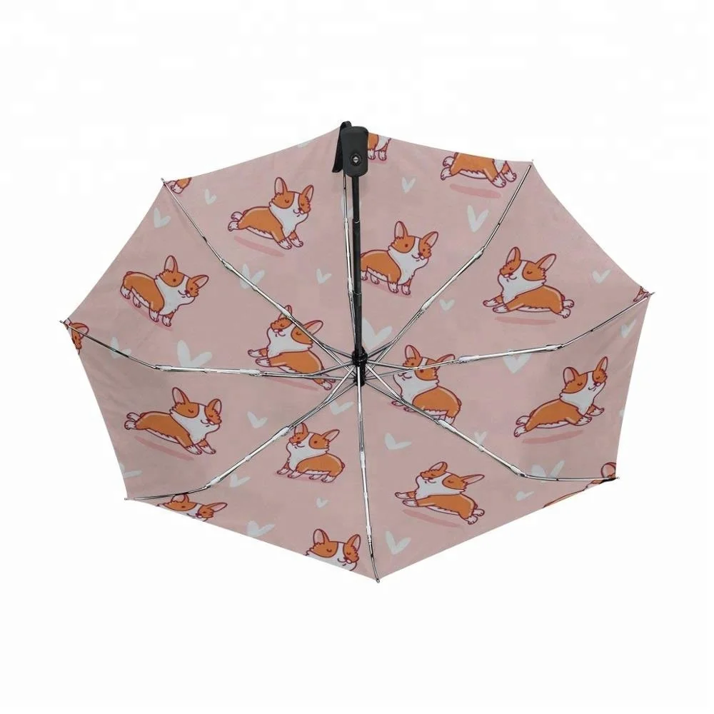 Авто Открыть Закрыть ветрозащитный 3 складной черный небольшой зонтик путешествия с тефлоновым покрытием