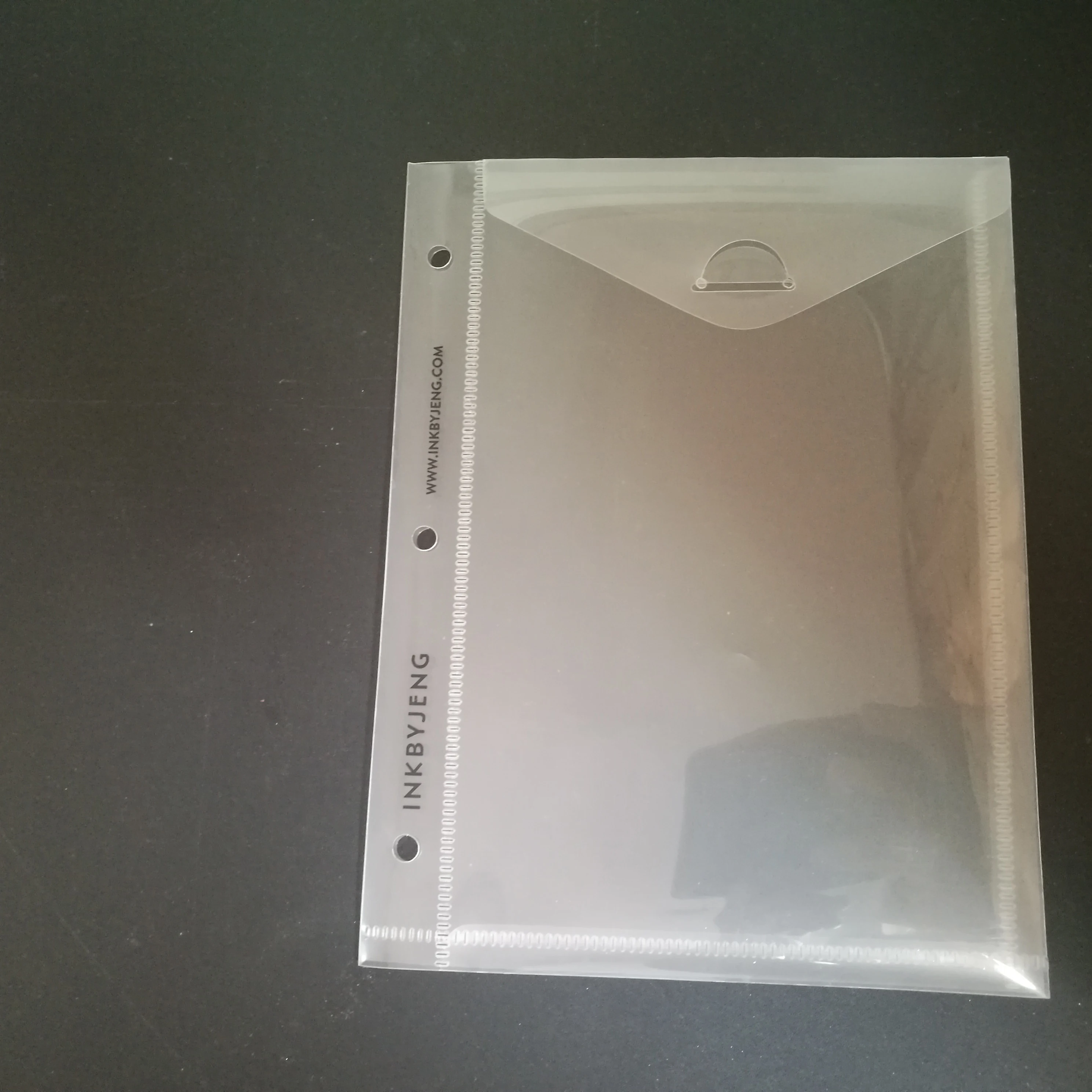 
3 Holes Punch Peachy Folders Clear poly Sheet Protectors document bag 