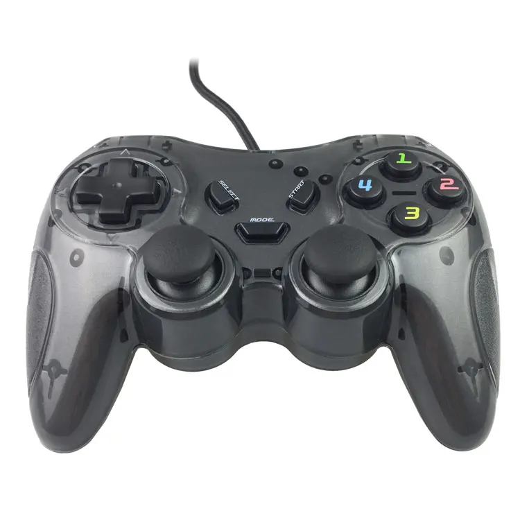 Factory low cost joystick black color gamepad with motors joypad for PC use USB wired controller