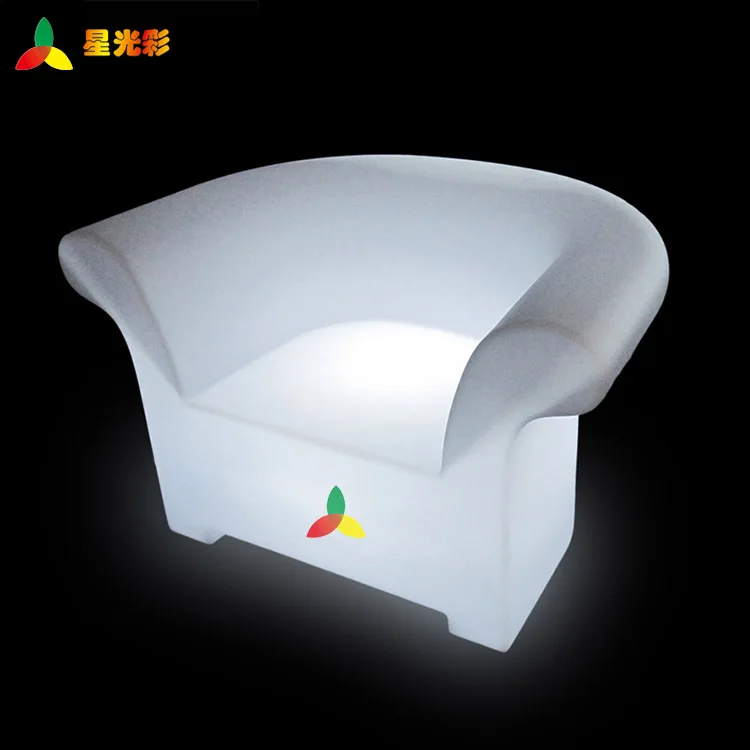 LED Illuminate Plastic Sofa Furniture Funny Big Sofa For Home KTV Use Garden Lighting Up Sectional  Sofa