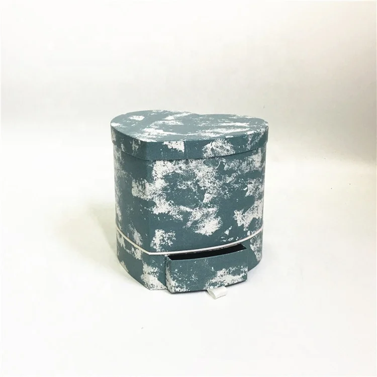 High quality special paper roses flower packing box with drawer