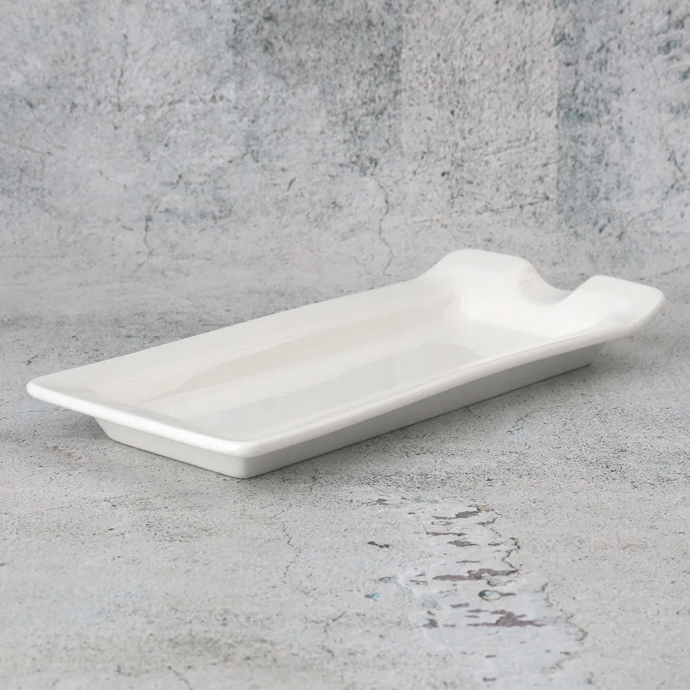 
22cm White Custom Design Ceramic Porcelain Kitchen Cooking Spoon Rest Holder 