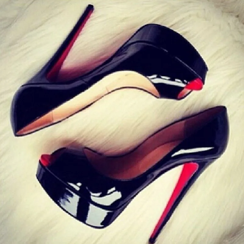 black high heels red sole