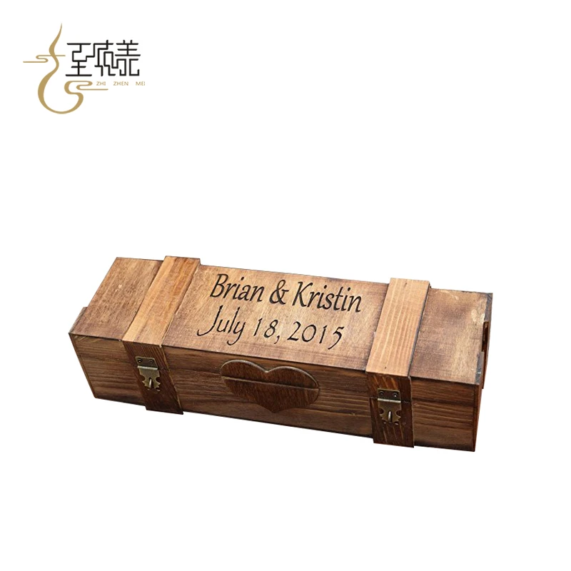 Good Sell Rustic Wood Wine Gift Box Wooden Wine Box For Wedding