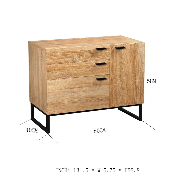 Cheap metal  frame wooden storage cabinet
