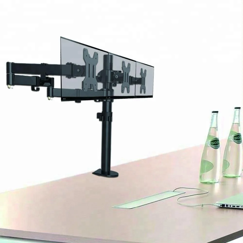 Triple Monitor holder Desk Stand full Rotation tv mount