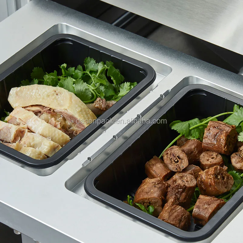 DQ320L-V  Fresh Meat Poultry Fish Pasta Pork Sandwich Vacuum and Gas Injected Packages Map Tray Sealing Machine