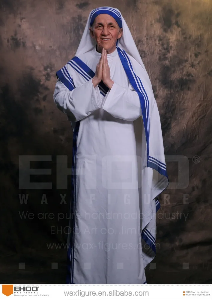 Life Size Celebrity Silicone Mother Teresa Wax Statue For Sale