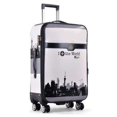 Cartoon Printing PU Leather Material Children Luggage Fashion Valise Embossed logo Kid Luggage Set