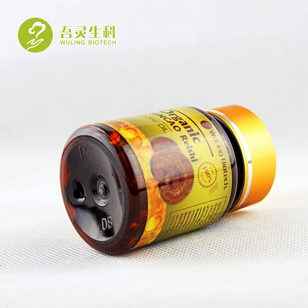 
2020 GMP Chinese supplier Bodybuilding Dietary Supplement improve immunity reishi powder ganoderma lucidum spore softgel 