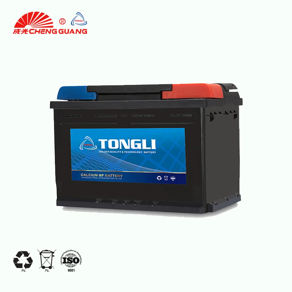 Tongli brand rechargeable 12v 75ah auto truck accumulator battery for car DIN75