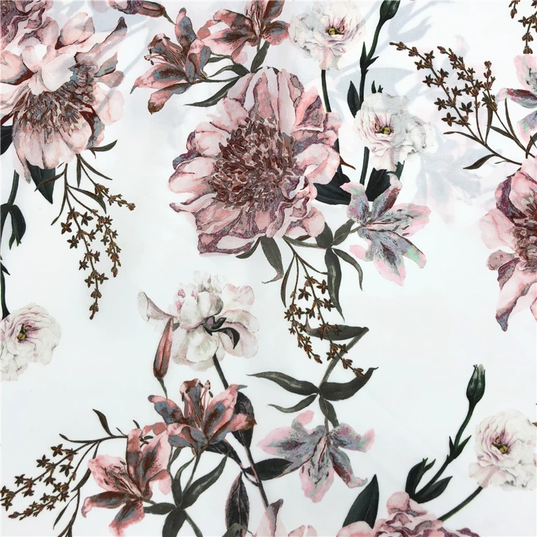 Suppliers High Quality 100 Polyester Satin Digital Printed Crepe Chiffon Brushed Fabric