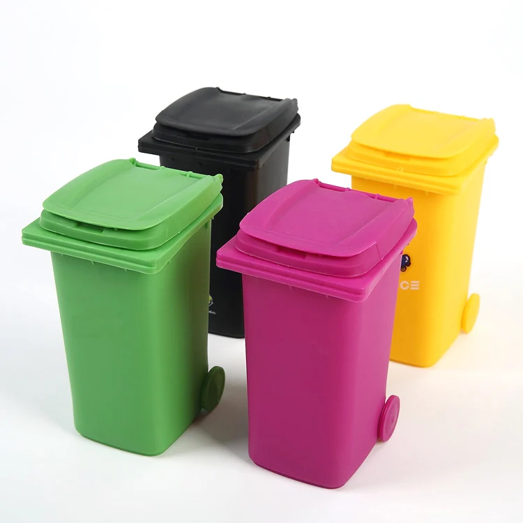 Promotional Gift Plastic Mini Recycling Cans, Custom Pencil Holder/