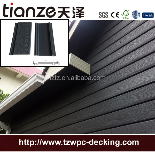 Composite Wood Exterior Cladding Decoration Garage Embossed WPC Wall Panel