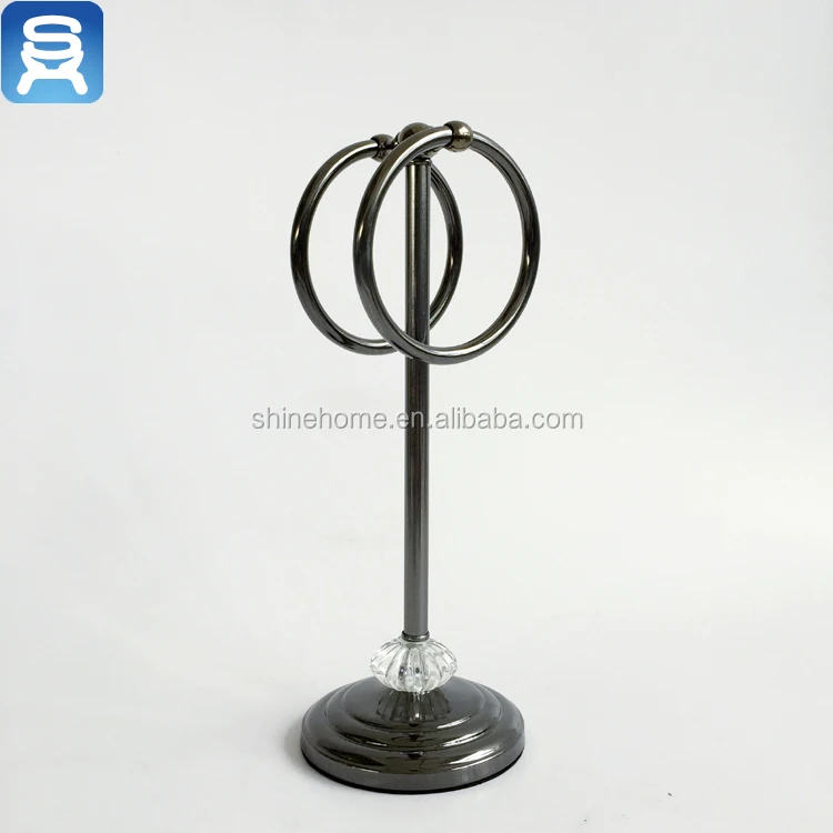 Hot sell bathroom accessory hardware metal hotel table standing towel rack towel holder black nickel plated antique style