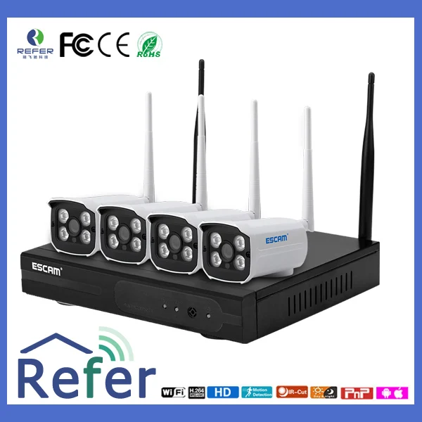 WNK403 ESCAM h.264 сети цифровой видеорегистратор системы ce rohs 4 ch 720 P/1080 P