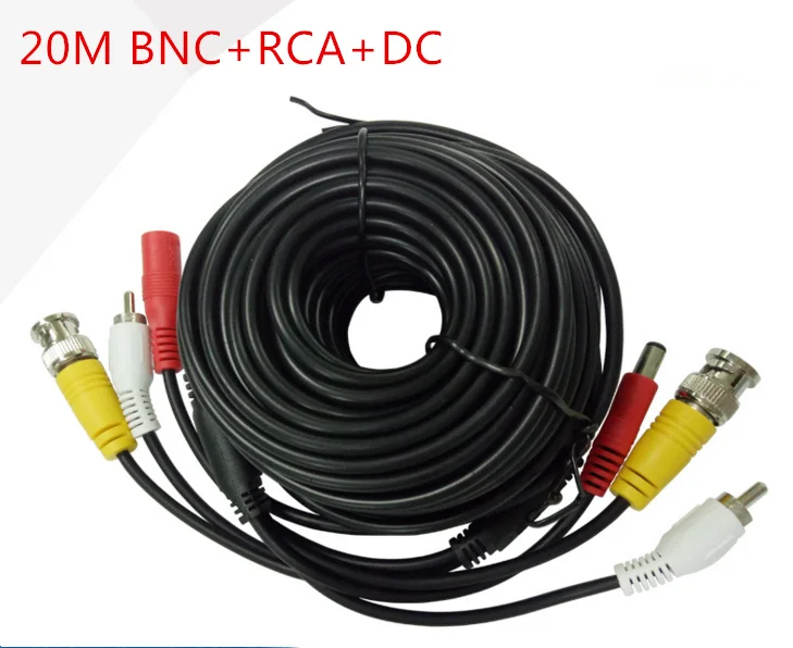 Горячие продаж 20 м BNC + RCA + DC расширение провода питания