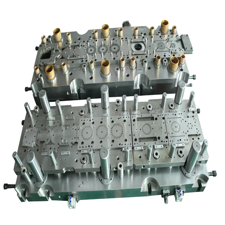 automatic interlocked two-row progressive punch die