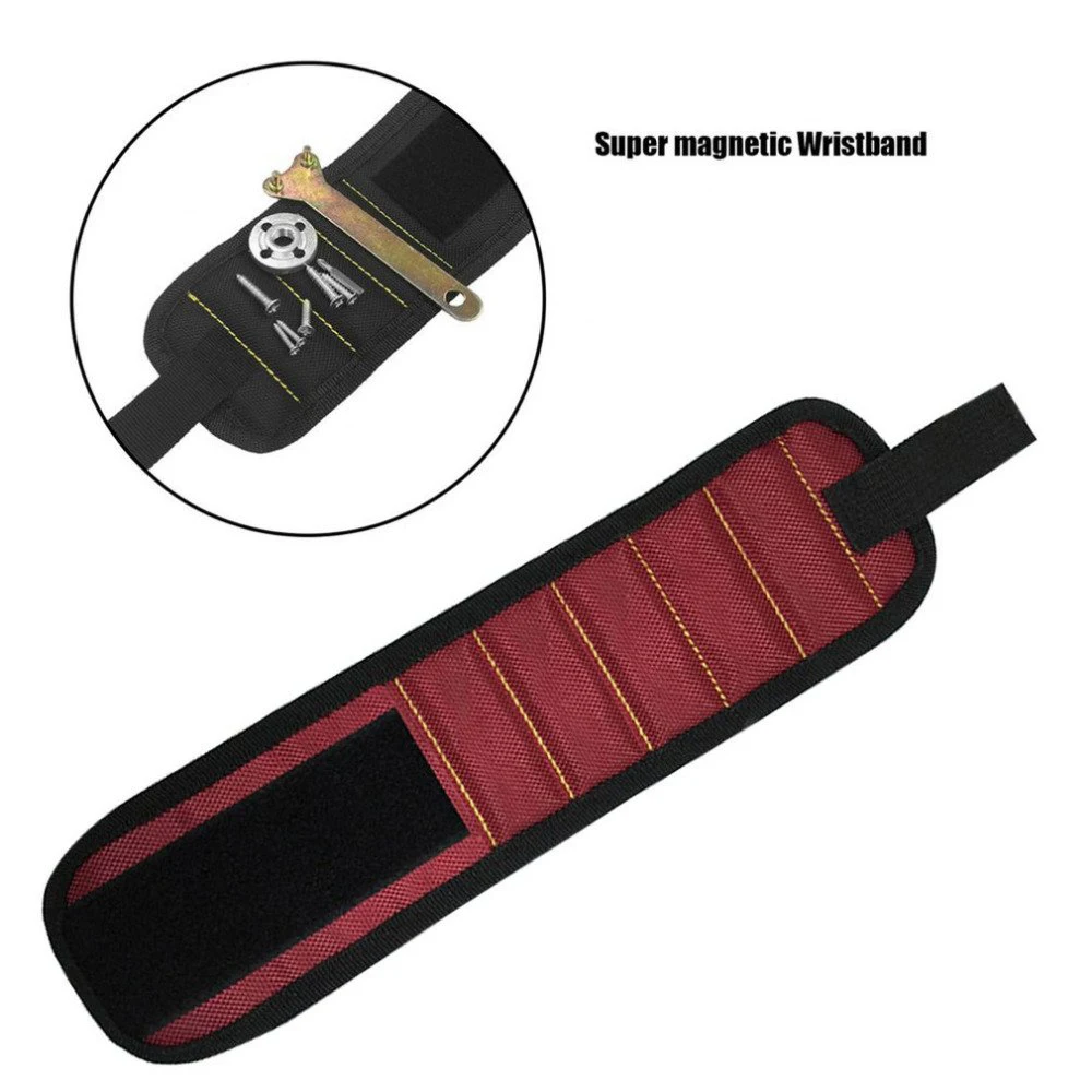 Custom Super Strong Magnetic Wristband with Strong Magnet Hold Screw Nail Fastener and Small Tools