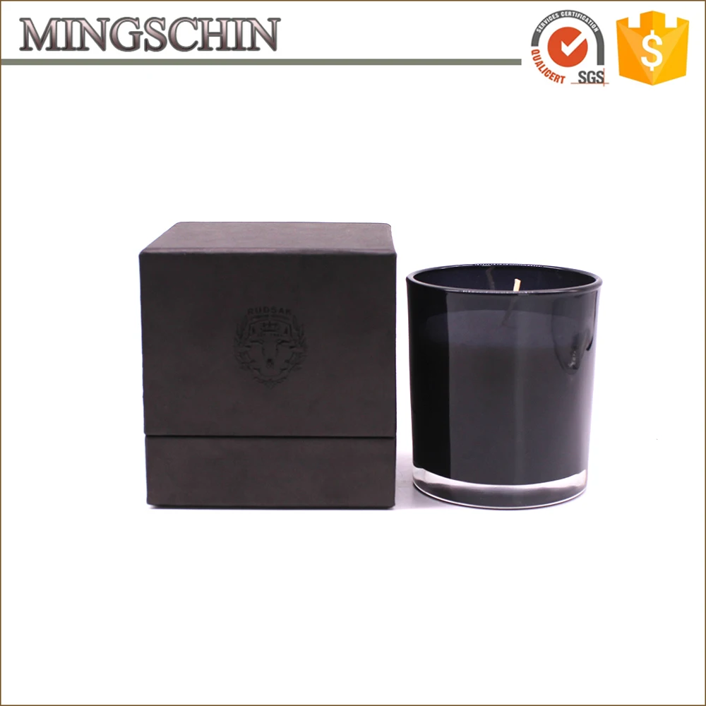 Luxury Candle Set White Frosted Glass jar and Box Scented Soy Wax Candle