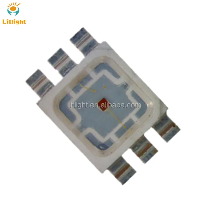 High Power Light Eimitting Diode Full Color PLCC-6 Red Green Blue 3in1 6 Pins 1.5W SMD 5074 RGB LED Chip Specifications