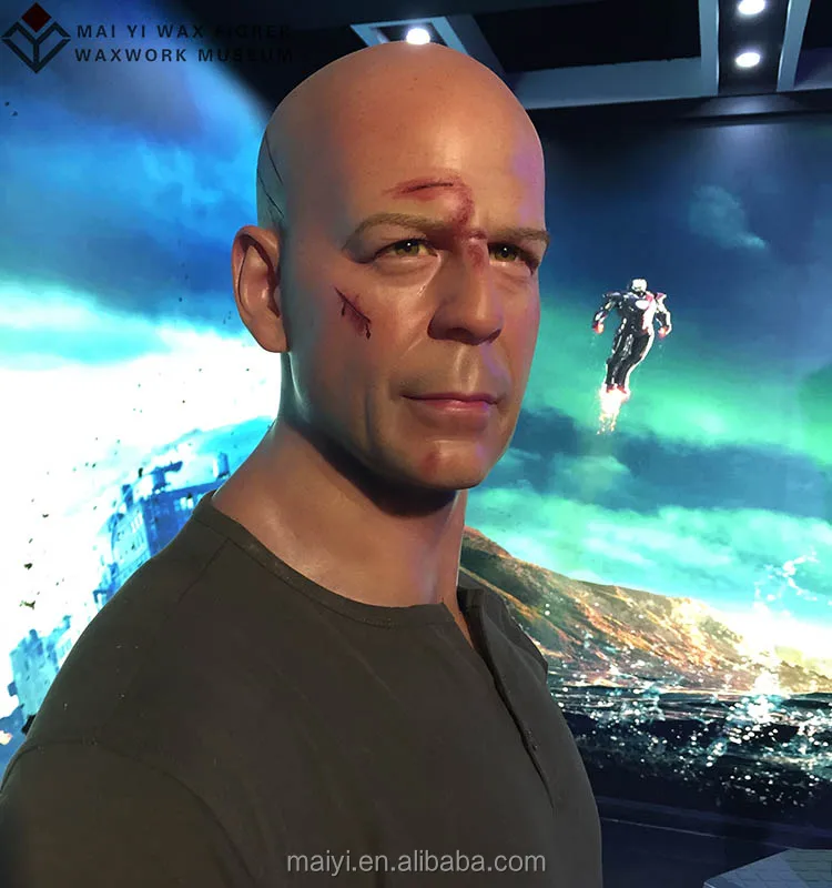 Celebrity Bruce Willis lifesize wax statues