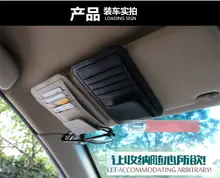 Freeshipping Car Vehicle Sun Visor Sunglasses Eyeglasses Glasses Holder Clip Credit Card Package ID Storage Bag With 3 Color