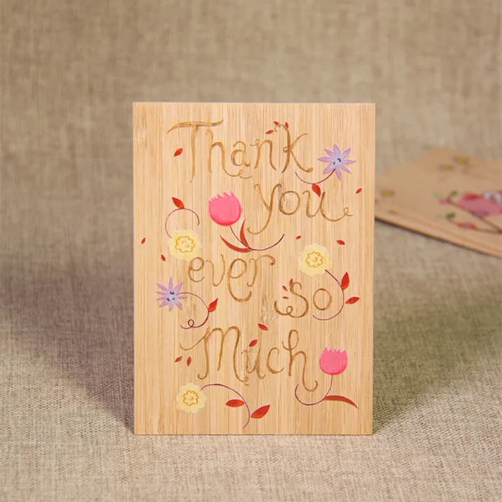 Wood color print postcard with envelope