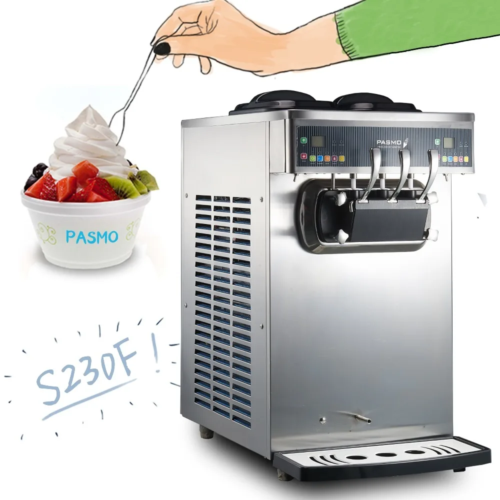 PASMO S230F auto refrigerated ice cream maker 3 flavors commercial soft ice cream machine 30L capacity