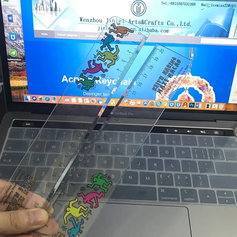 
custom printed laser cutting acrylic plastic ruler for promotion and school 