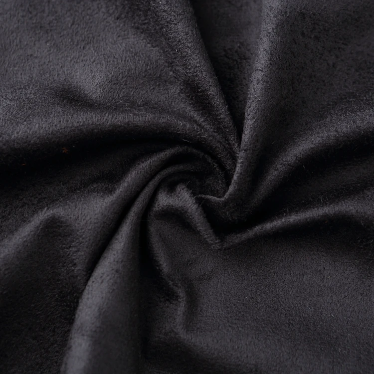 
Top Sell Soft Popular Black Polyester Suede Fabric China Textile for Cloth 