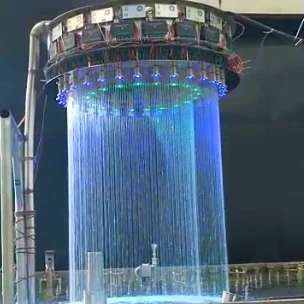 FREE DESIGN Hotel Indoor Decorative Round Shape Stainless Steel Digital Water Curtain